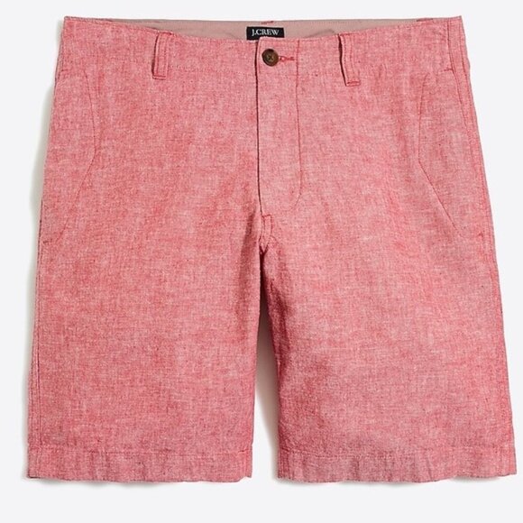 J Crew Men's Gramercy Shorts cotton linen 10" Red Size 34 Casual Summer Basic - Picture 2 of 12